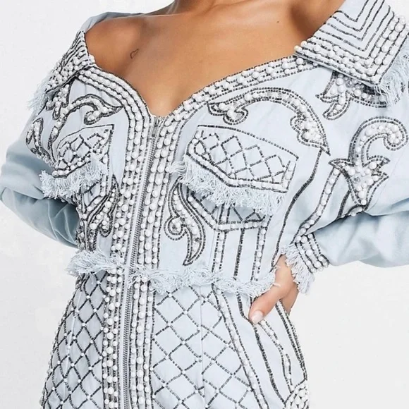 Denim Pearl ASOS Dress - Picture 2 of 4